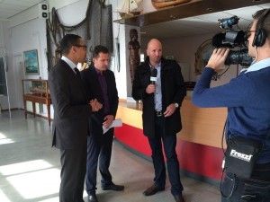 Uiteraard zijn onze verslaggever Mark en Sjoerd aanwezig. Foto: RTV Seaport/Roel Huisman