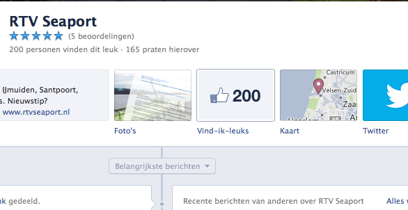 200 likes voor RTV Seaport op Facebook