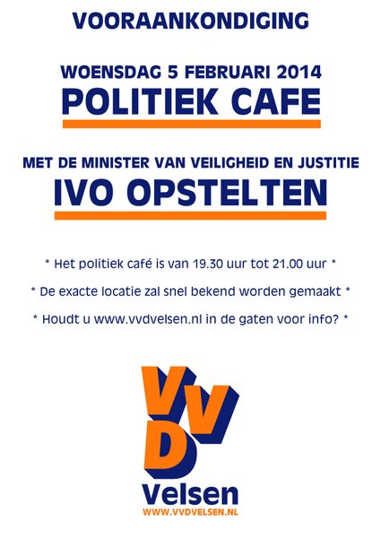 Minister Opstelten op de koffie bij VVD Velsen