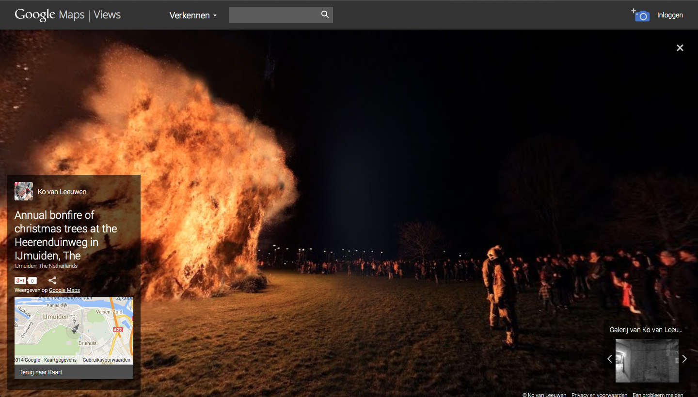 Wauw: Superpanorama van kerstboomverbranding