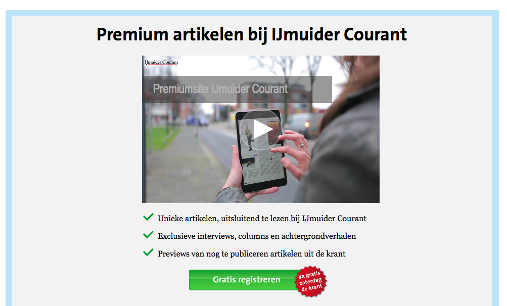 Artikelen IJmuider Courant achter betaalmuur