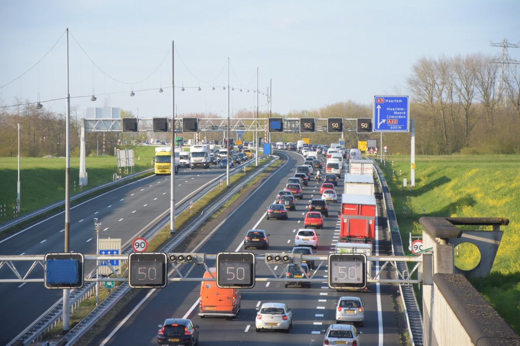 Onderhoud aan A22 ter hoogte van afslag IJmuiden