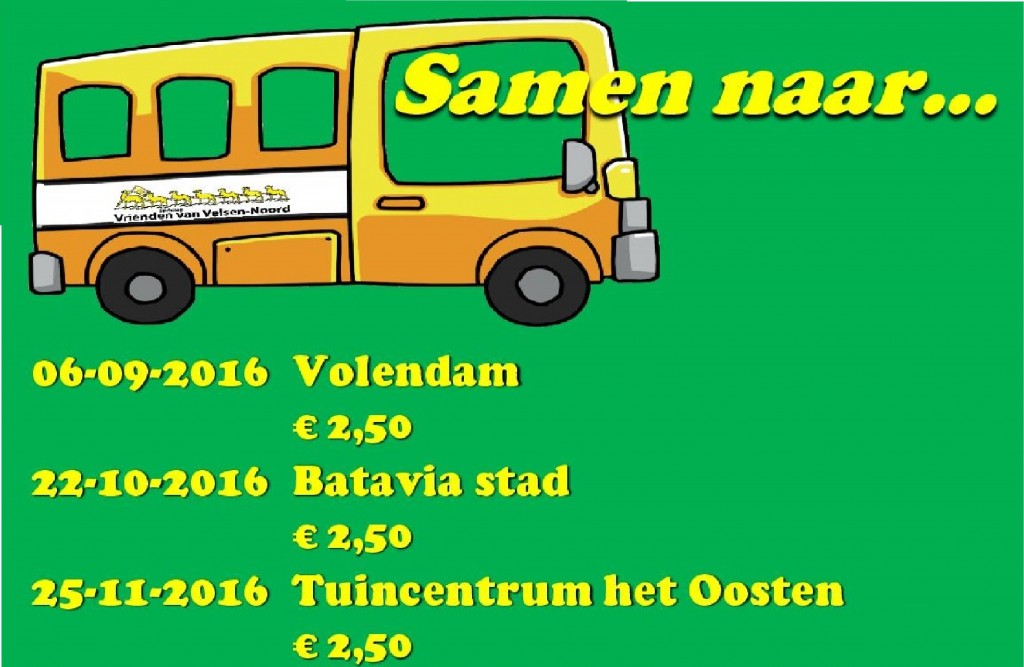 Vriendenbus rijdt naar Volendam