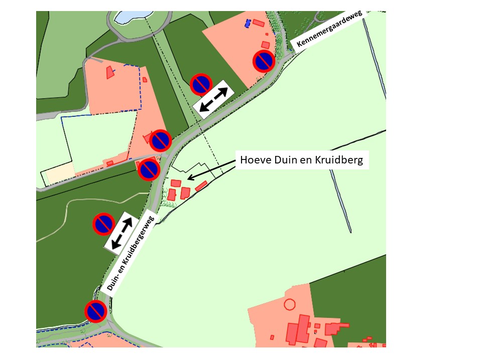 Tijdelijk stop- en parkeerverbod Duin en Kruidbergerweg