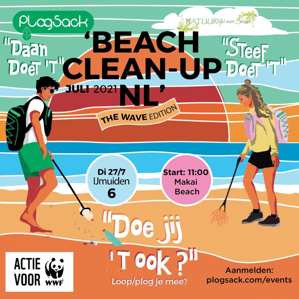 Ruim het strand op tijdens beach clean up