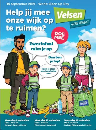 Gezamenlijke zwerfafval opruimacties in Velsen