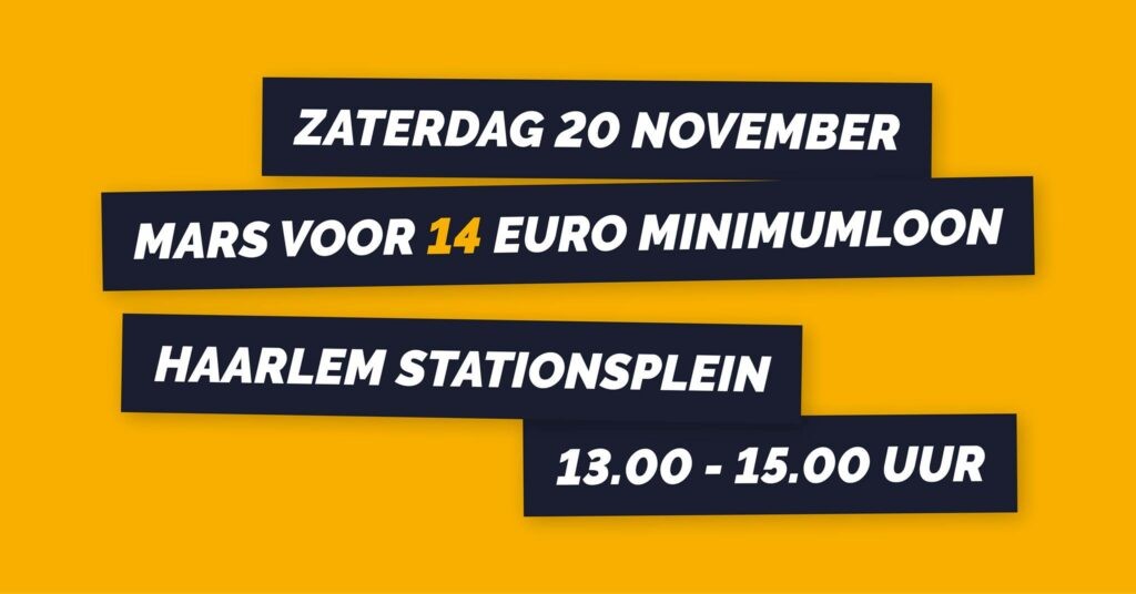De straat op voor een minimumloon van 14 euro