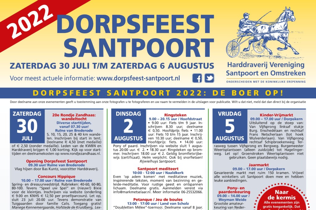 Raamposter Dorpsfeest Santpoort 2022 is uit