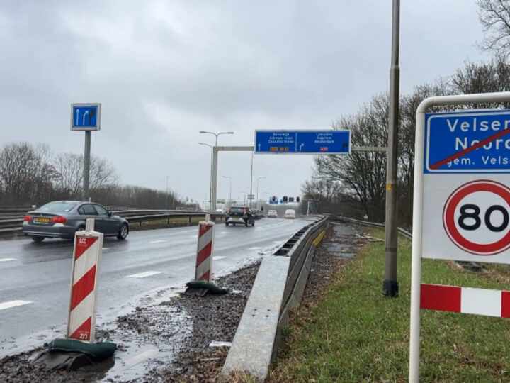Toegangsweg Beverwijk en Velsen-Noord over Velsertraverse slibt tijdelijk nóg verder dicht