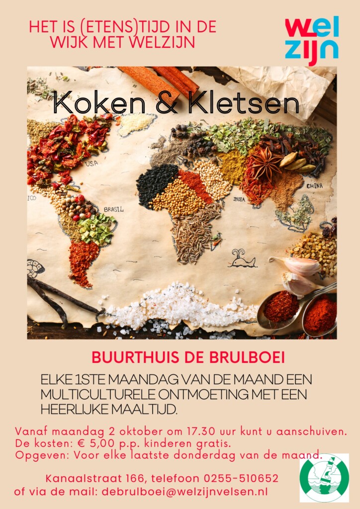 ‘Koken & Kletsen’, in Buurthuis De Brulboei!